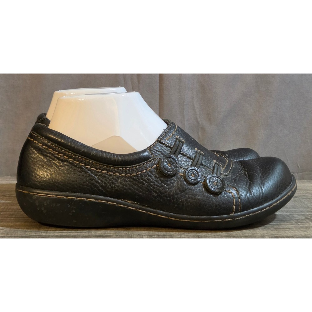 Clarks Ashland Effie Slip On Flat Shoes Women's Size 8 Black